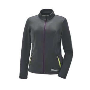 Polaris Gray Purple Womens Full Zip Mid Layer Jacket w Logo Fleece - X-Large
